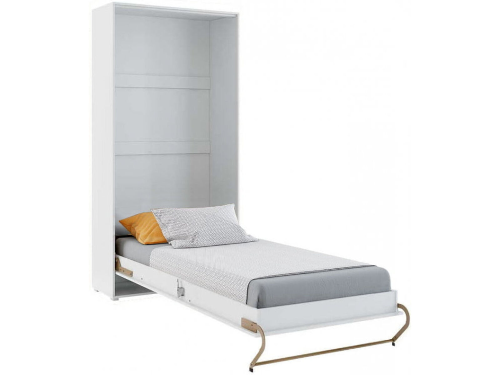 Opklapbed CONCEPTION 90x200 cm wit/hoogglans wit (verticaal)