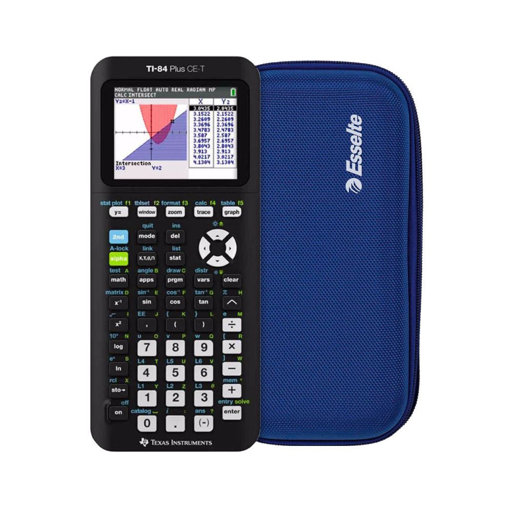 Texas Instruments TI-84 CE-T + Rekenmachine Case Blauw