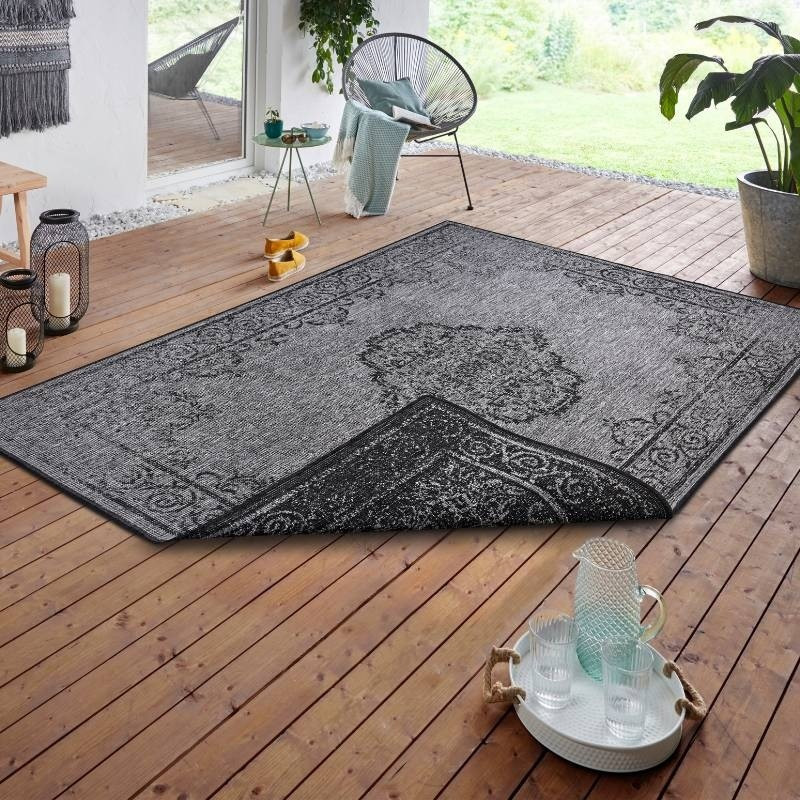 Dubbelzijdig vloerkleed Triomphe Zwart - NORTHRUGS Twin Supreme - 120x170 cm - Rechthoek - Dekbed-Discounter.nl