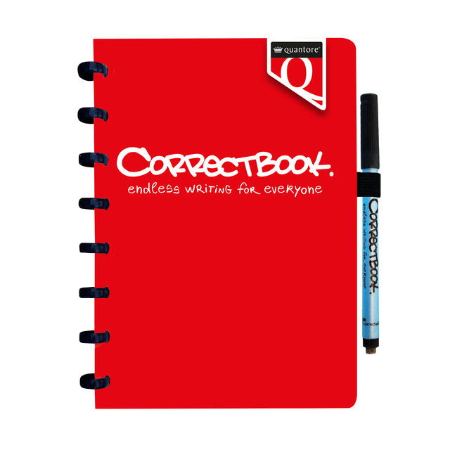 Notitieboek Correctbook Quantore A5 lijn 40blz rood