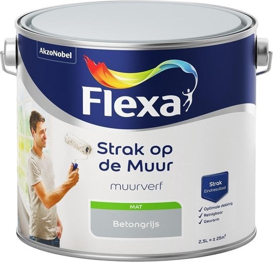 Flexa Strak op de Muur Muurverf - Mat - 2,5 liter - Beton