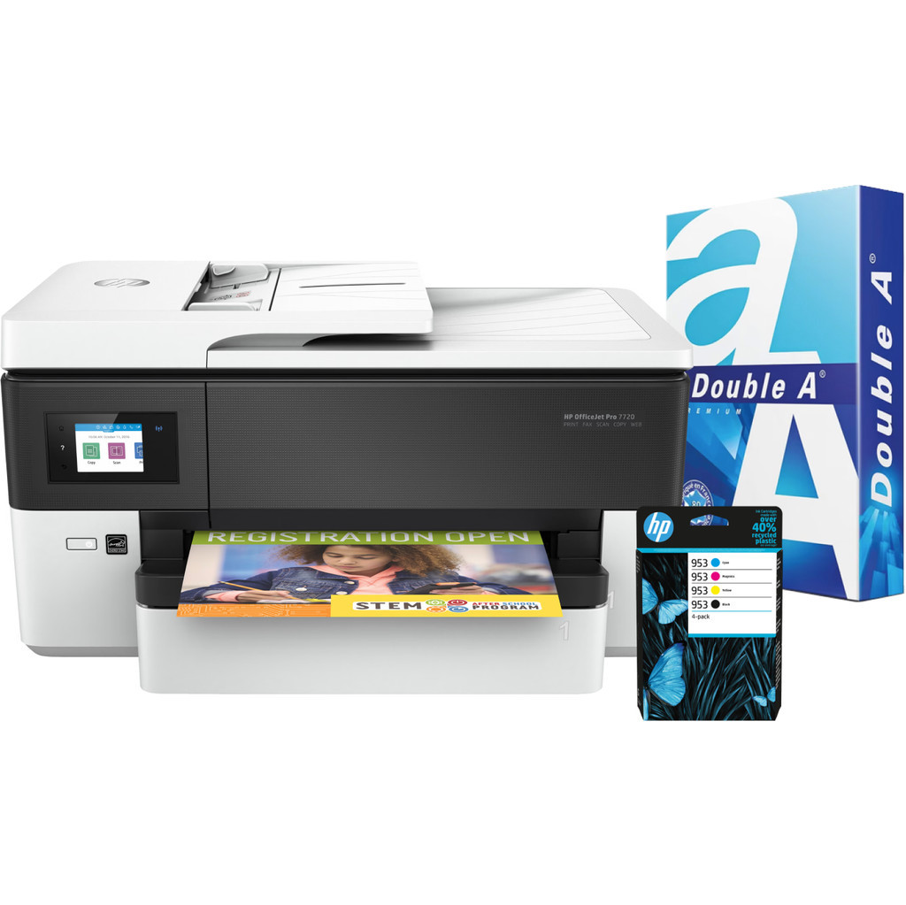 HP Officejet 7720 + 1 set extra inkt + 500 vellen A4 papier