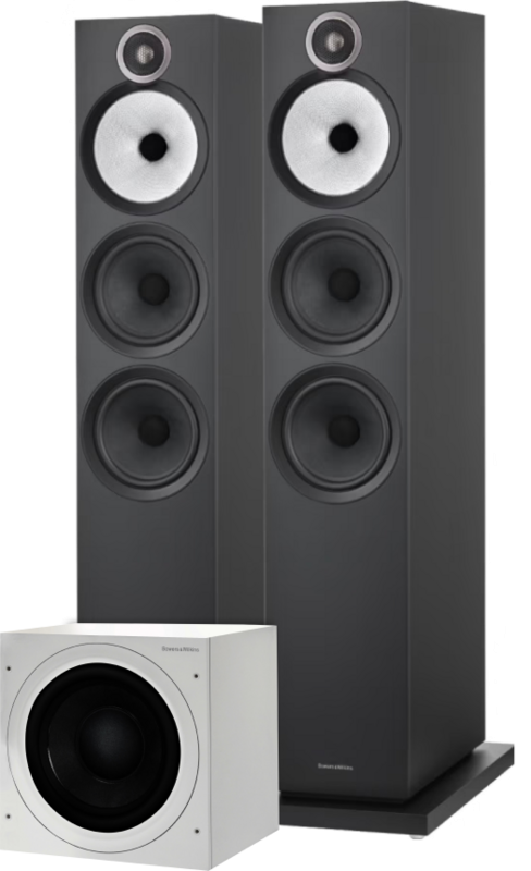 Bowers & Wilkins 603 S3 Zwart (per paar) + ASW610 Wit