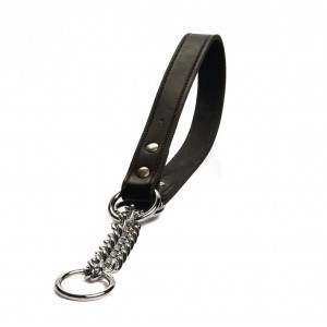 Leren Halve Sliphalsband hond 55 cm x 25 mm