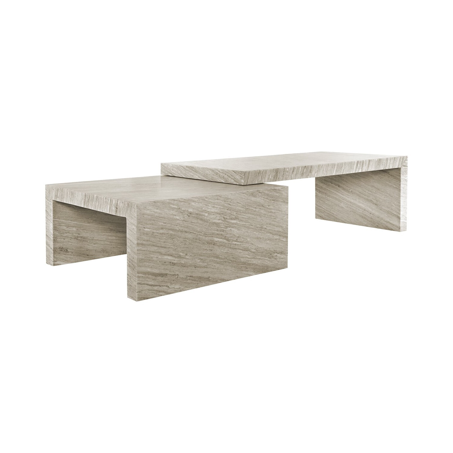 Richmond Salontafel Novaz Marmer, Set van 2 stuks - Wit