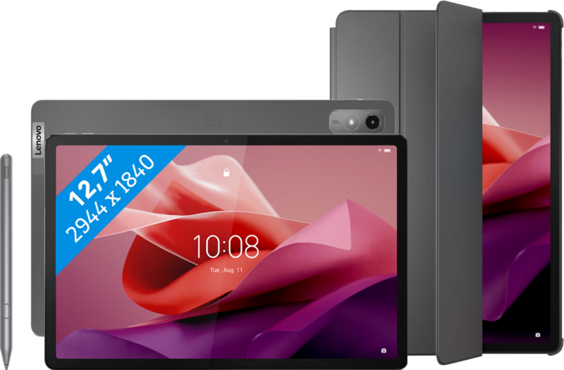 Lenovo Tab P12 256GB Wifi Grijs + Book Case Grijs