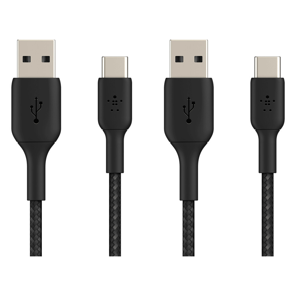 Belkin Usb A naar Usb C Kabel 1m Zwart Nylon Duo Pack