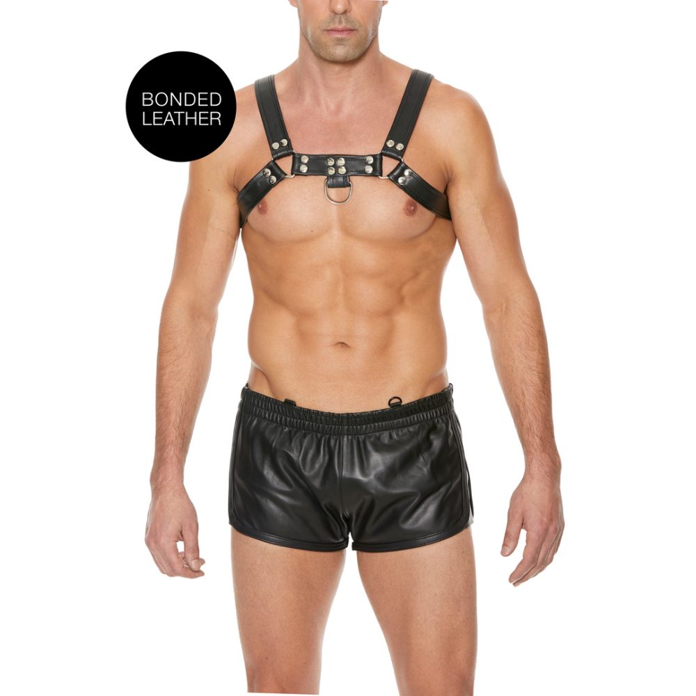 Ouch! by Shots Bulldog Leather Chest Harness - L/XL