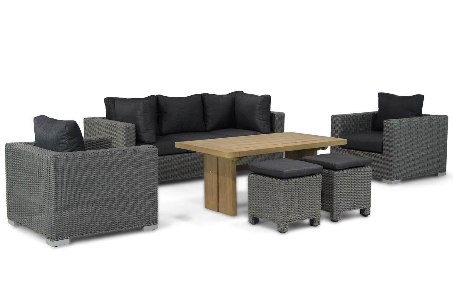 Garden Collections Toronto/Brighton 140 cm stoel-bank loungeset 6-delig