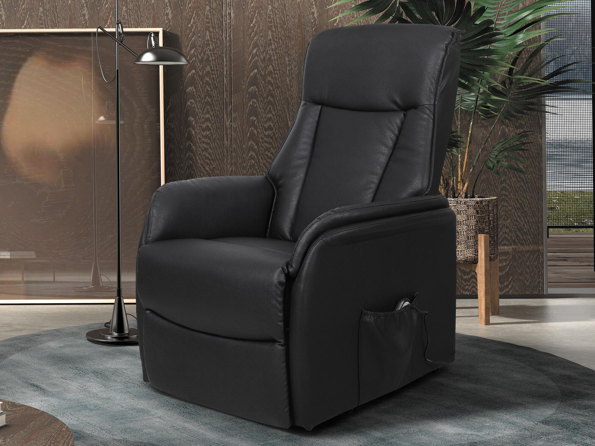 Relaxfauteuil elektrisch MALIKA zwart