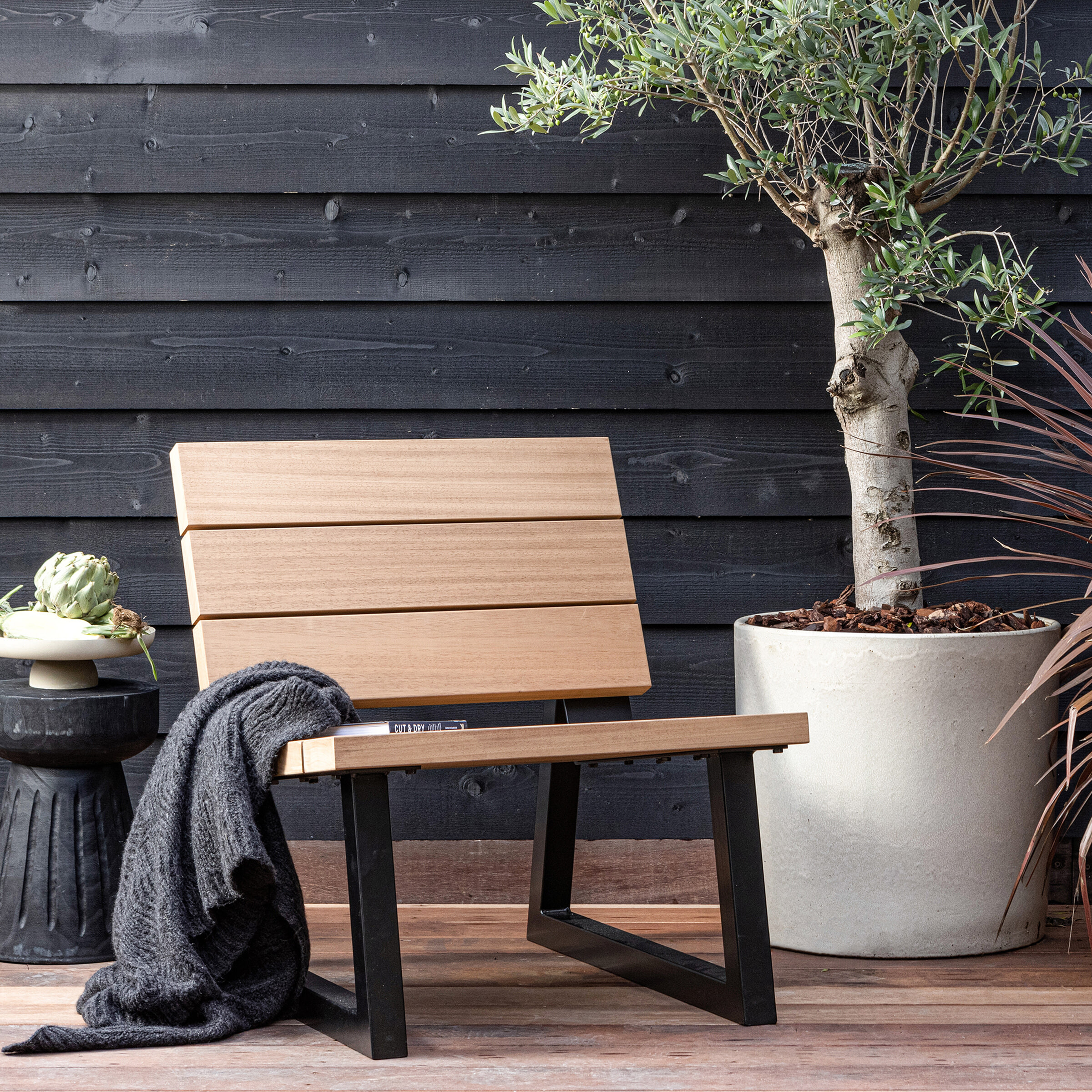 WOOOD Outdoor Fauteuil Banco Hout en Metaal