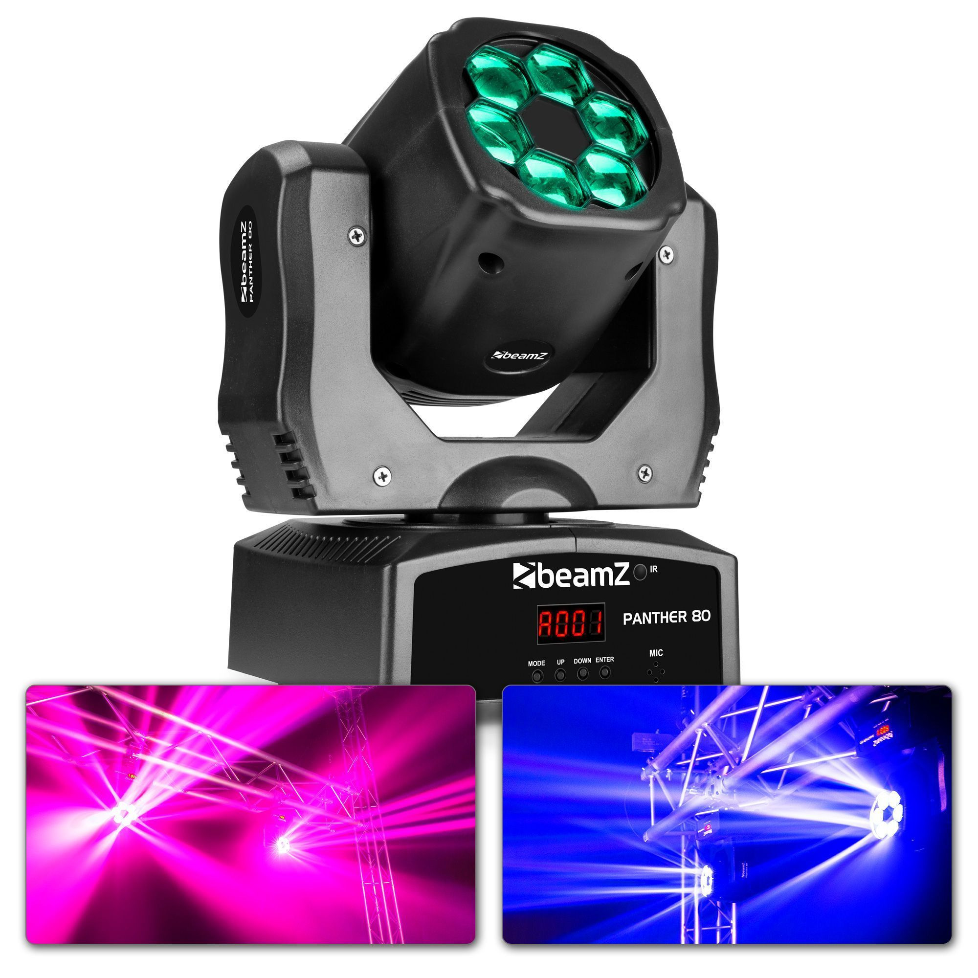 BeamZ Panther 80 LED moving head met roterende lenzen