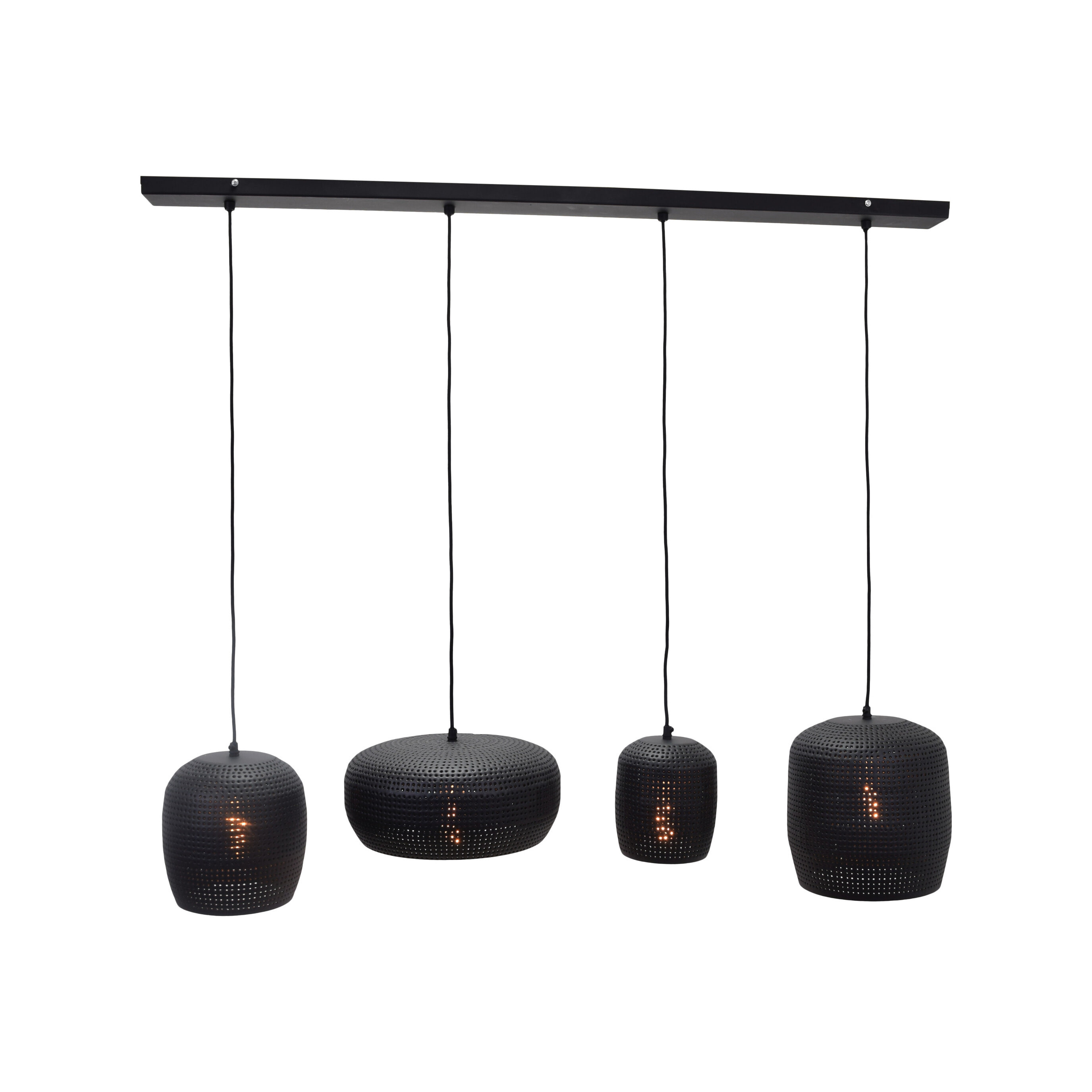 Urban Interiors Hanglamp 'Fez' 4-lamps, kleur Zwart