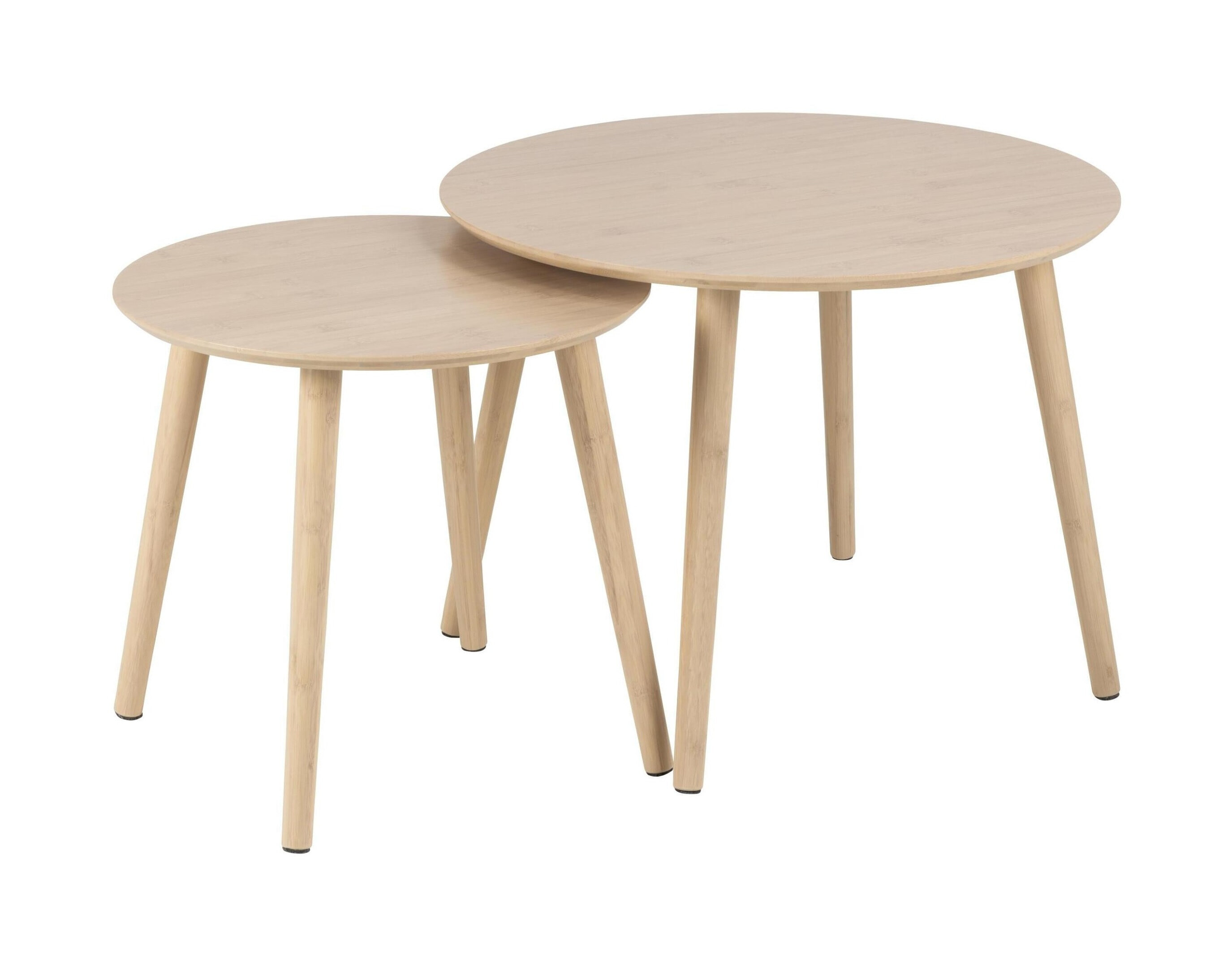 Bendt Salontafel Keno Set van 2 stuks, bamboe - naturel - Rond