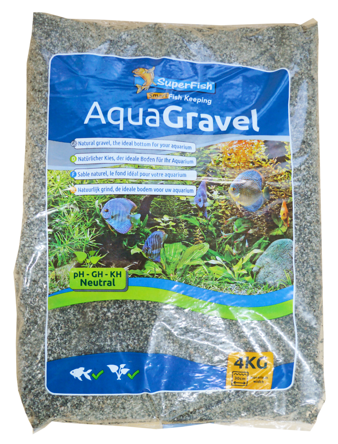 Superfish Aqua Grind Grijs 4kg 1-2mm - PH-Neutraal Aquarium Grind voor Alle Aquaria