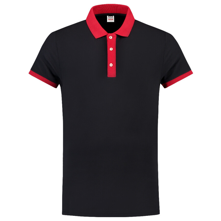 Tricorp Casual 201002 Bi-color unisex poloshirt Marine Rood L