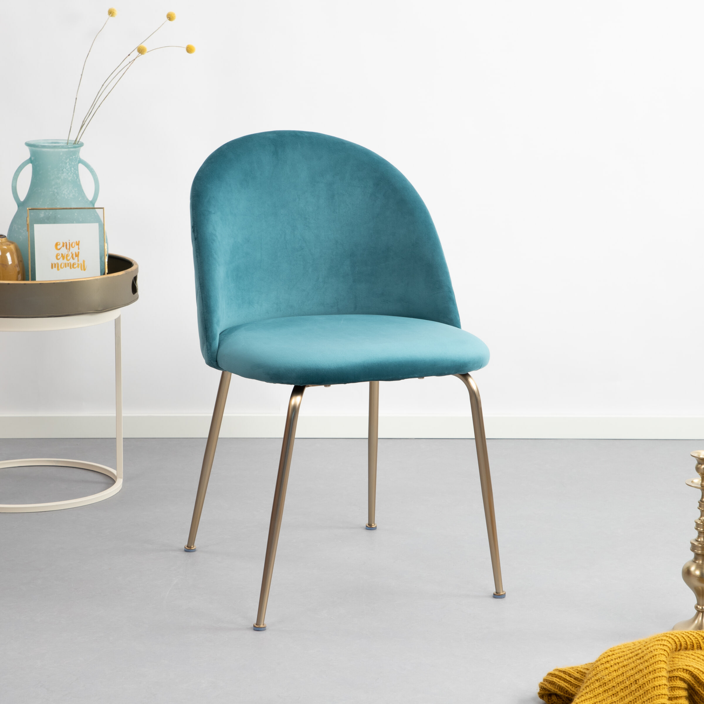 Kave Home Eetkamerstoel Ivonne Gold Velvet