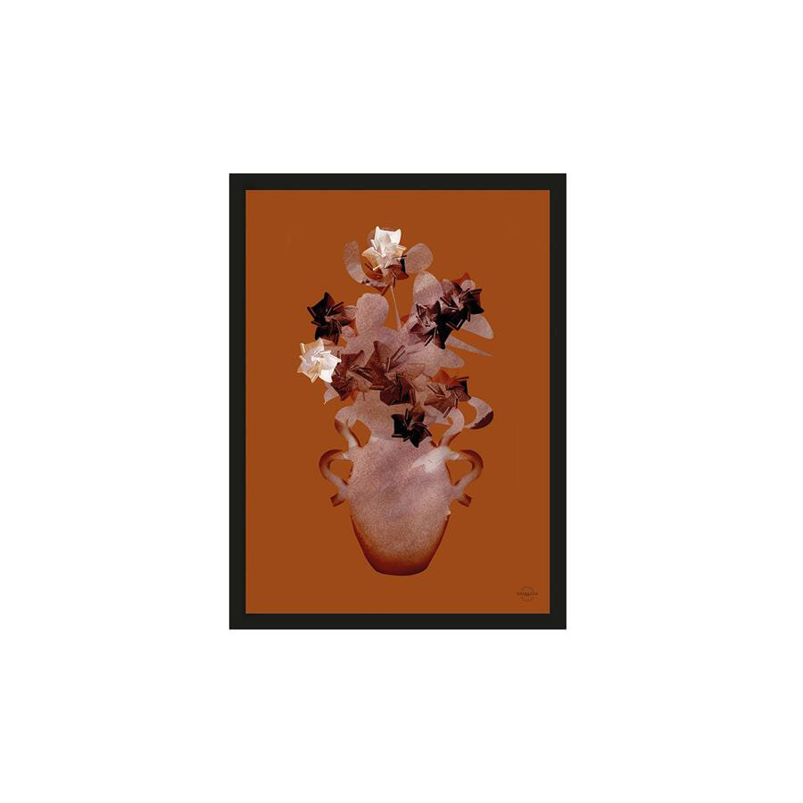 Urban Cotton Artprint Amphora Flowers 30 x 40cm - Meerkleurig