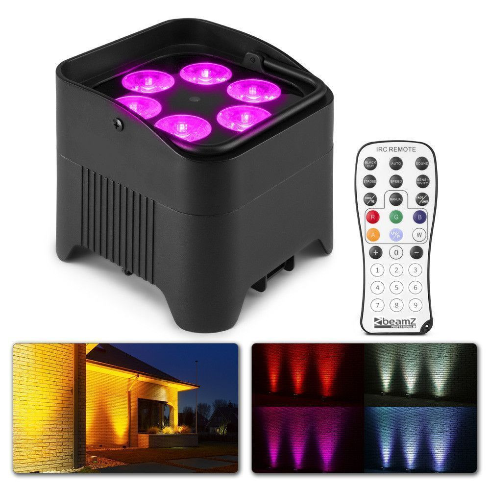 Retourdeal - BeamZ BBP96S accu Uplight met 6x 12W LED&apos;s en draadloze