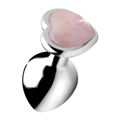 XR Brands Rose Quartz Heart - Butt Plug - Medium