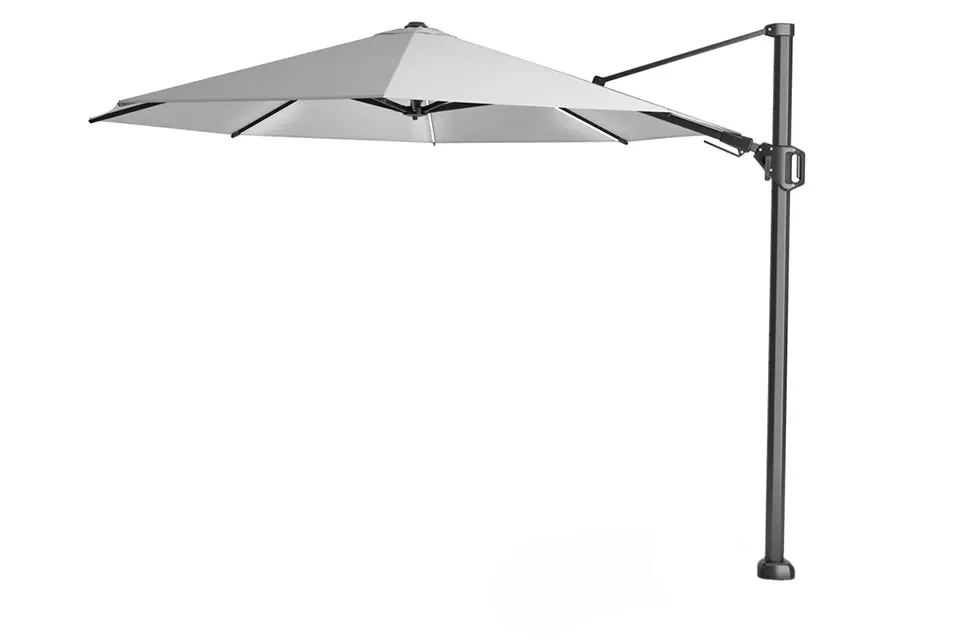 Platinum | Zweefparasol Challenger T² Glow Ø350 cm | Lichtgrijs