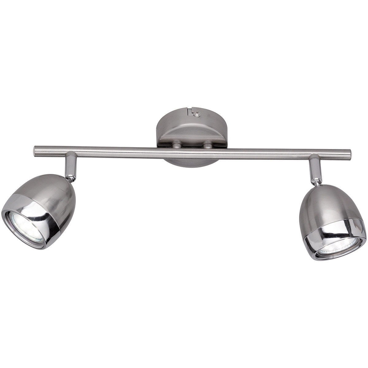 LED Plafondspot - Trion Nonta - GU10 Fitting - 6W - Warm Wit 3000K - 2-lichts - Rechthoek - Mat Nikkel - Aluminium