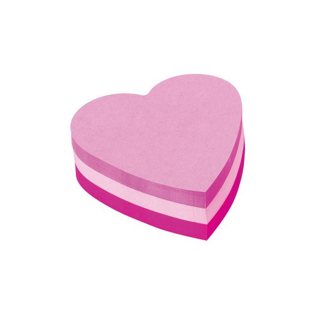 Post-it Notes mini hart, 3 kleuren, blok van 225 vel, op blister