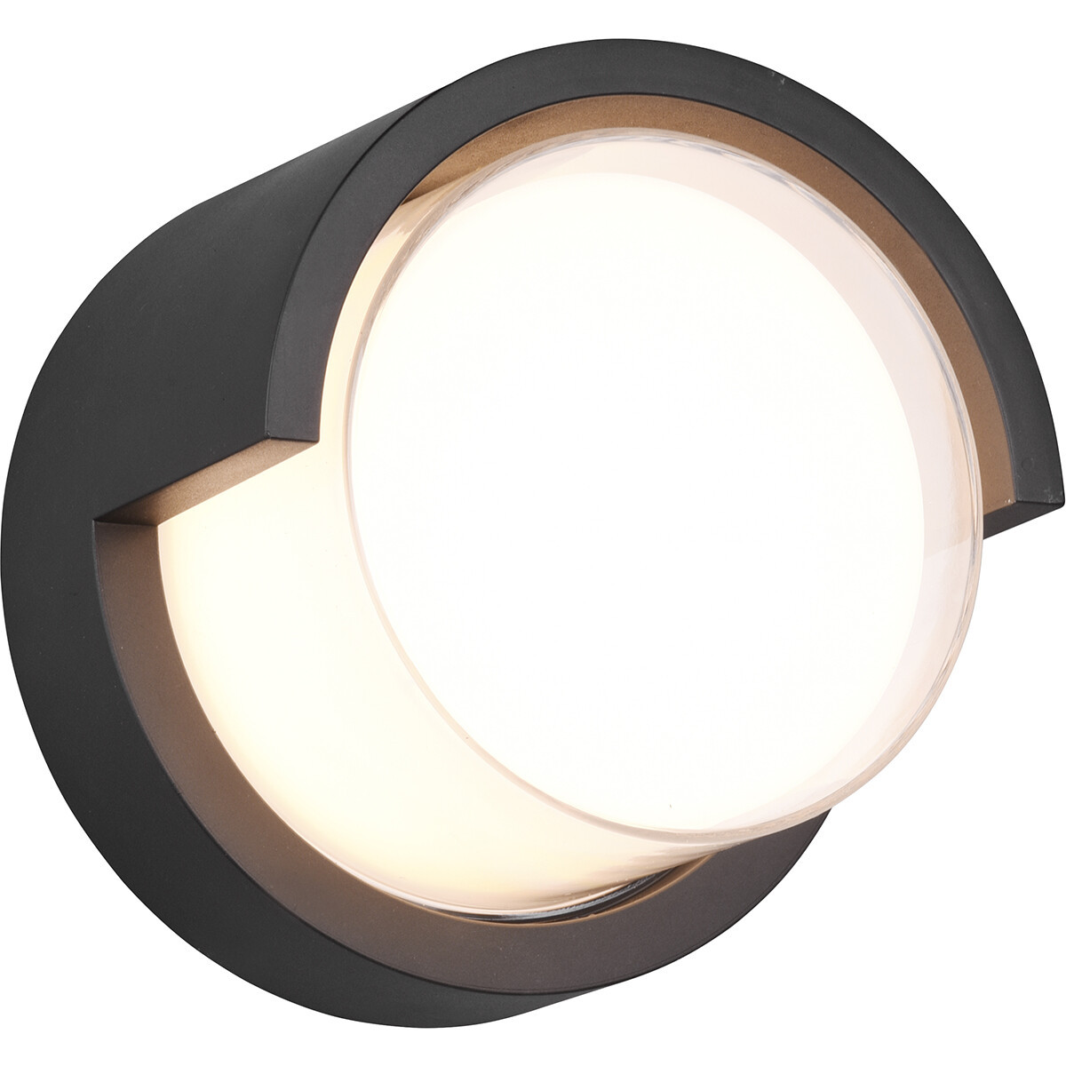 LED Tuinverlichting - Wandlamp Buitenlamp - Trion Pounto - 8W - Warm Wit 3000K - Rond - Mat Antraciet - Kunststof