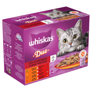 Whiskas 1+ Duo Classic Variaties in gelei multipack (12 x 85 g) 2 verpakkingen (24 x 85 g)