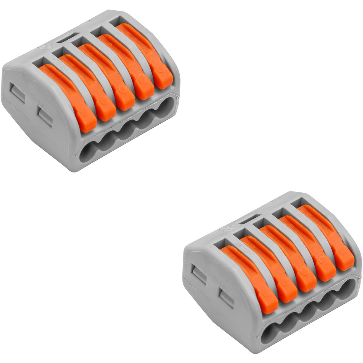 Lasklem Set 2 Stuks - 5 Polig met Klemmetjes - Grijs/Oranje