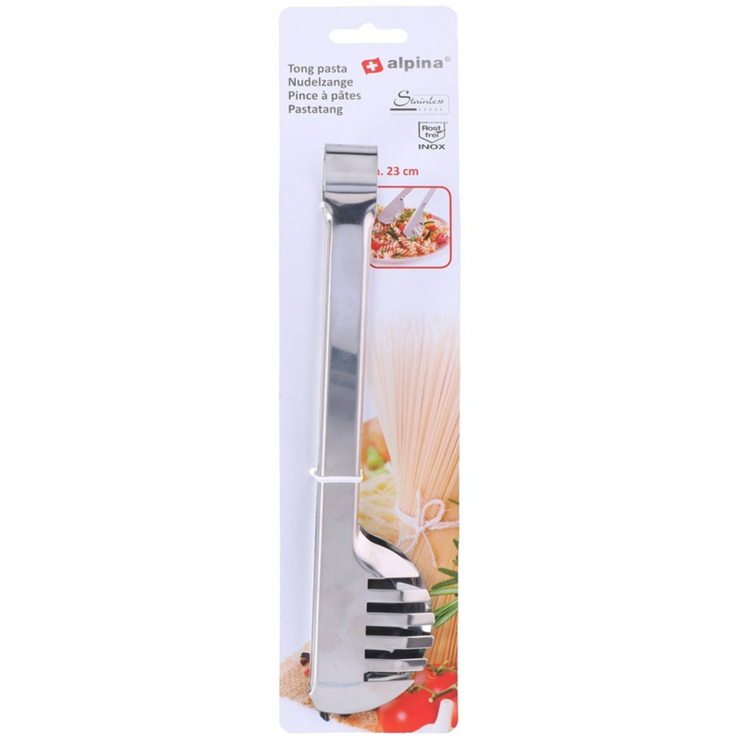 Spaghetti/pasta opdienen RVS serveertang 23 cm - Opscheplepels