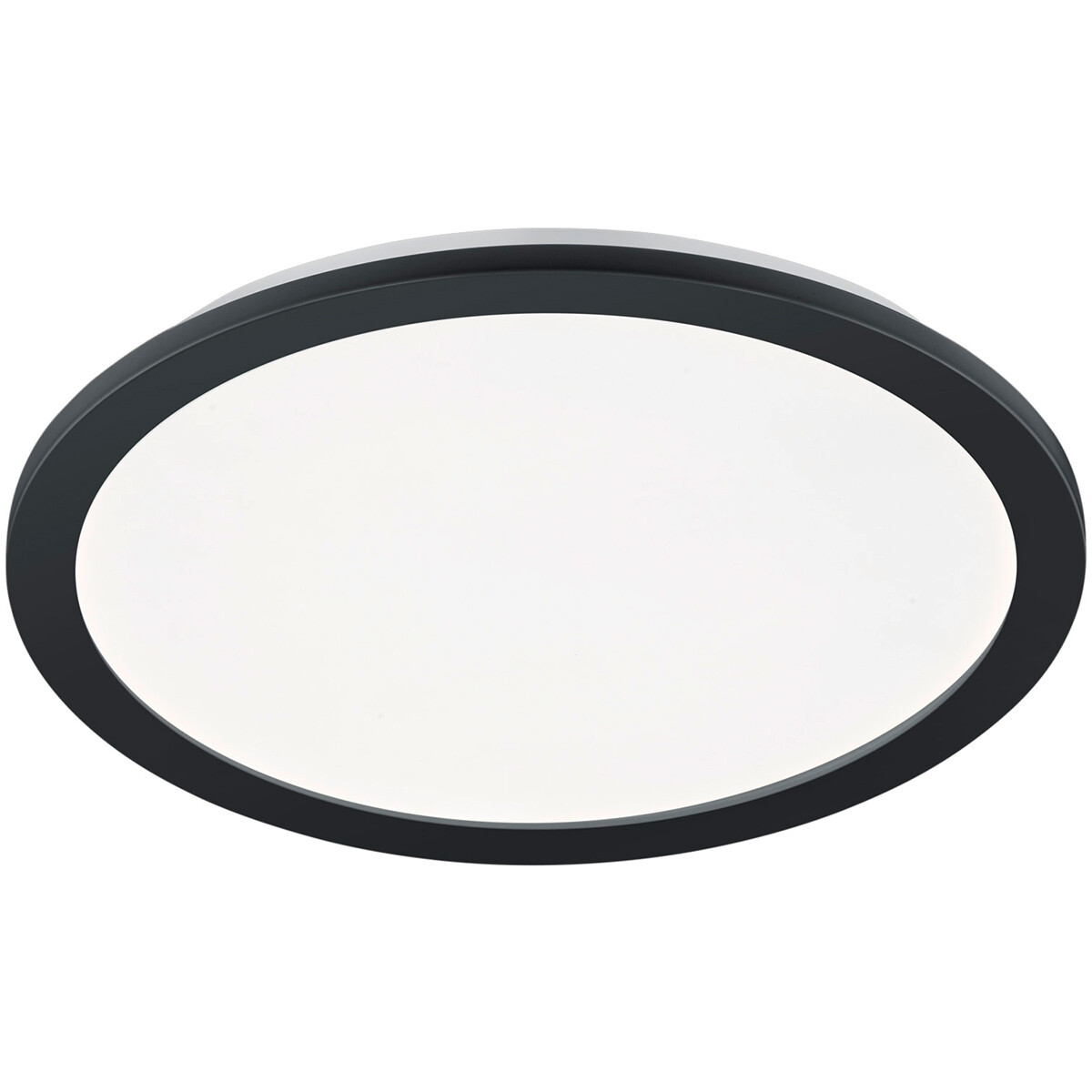 LED Plafondlamp - Trion Campill - 22W - Warm Wit 3000K - Spatwaterdicht IP44 - Dimbaar - Rond - Mat Zwart - Kunststof