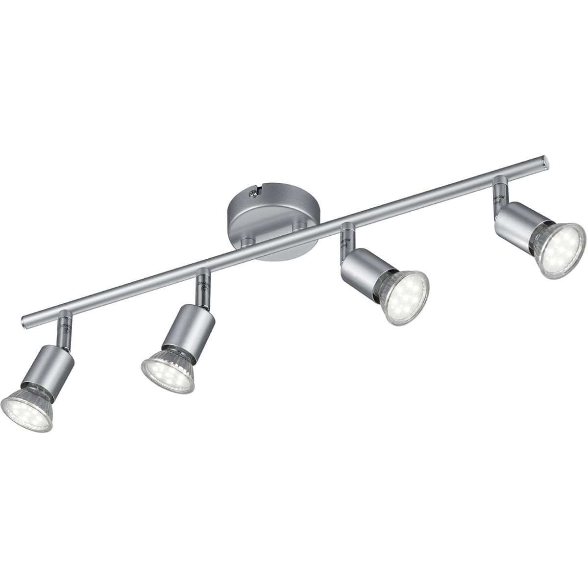 LED Plafondspot - Trion Pamo - GU10 Fitting - 12W - Warm Wit 3000K - 4-lichts - Rechthoek - Mat Titaan - Aluminium