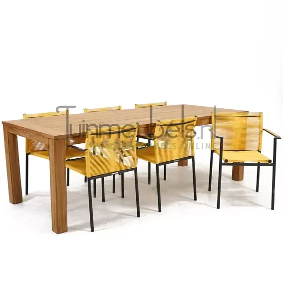 Tuinstoel Jakarta lemon met Colombo tafel 240 cm