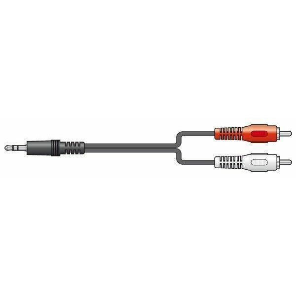 Vonyx audiokabel: 2x RCA / Tulp - 1x 3.5mm Jack 2.5m