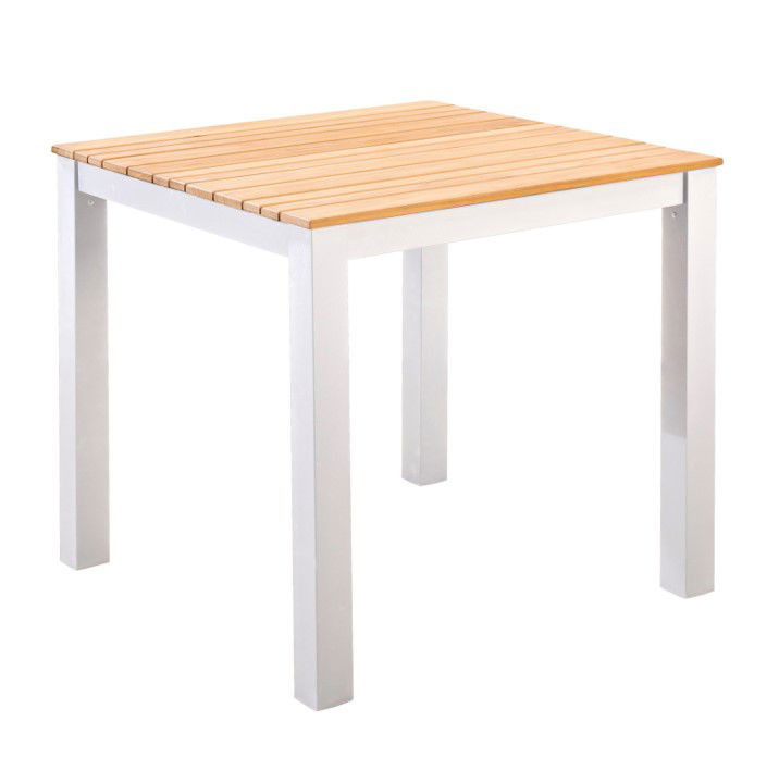 Arashi dining table 76x76 cm aluminium salix /teak - Yoi