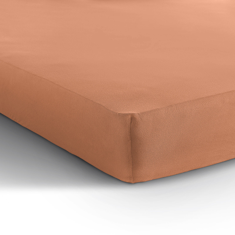 Hoeslaken Dubbel Stretch - Pastel Oranje - 160x200 cm - Oranje - Home Care - Dekbed-Discounter.nl