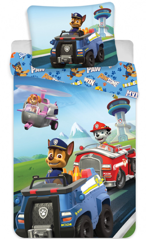 Paw Patrol dekbedovertrek trein 140 x 200 cm 60 x 68 cm