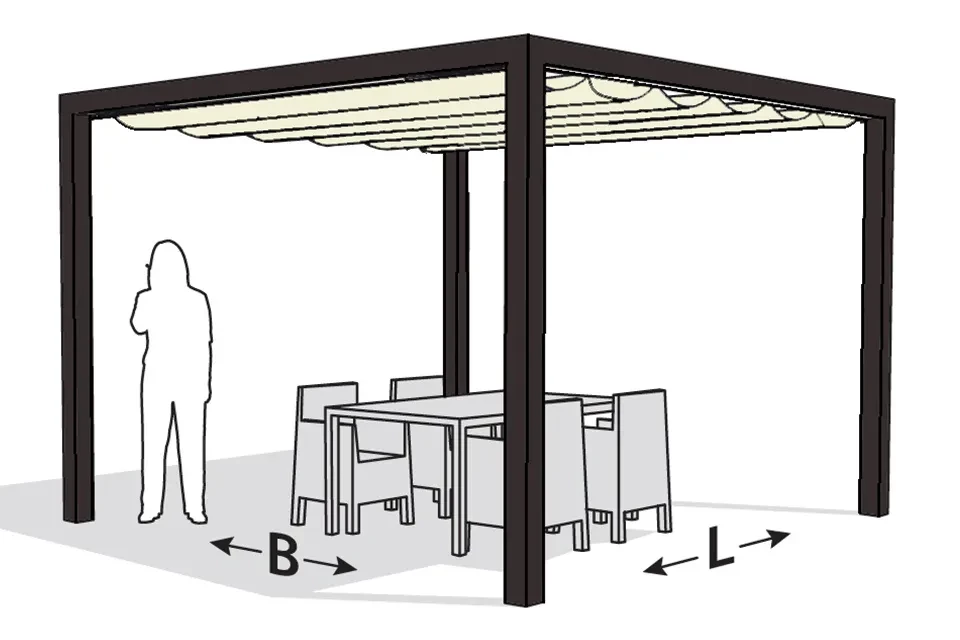 Nesling | Optiva Pergola Aluminium 319 x 319 cm | Gebroken Wit