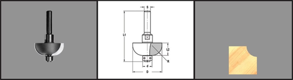 Trasco halfholprofielfrees HM 37.4mm R=12.7