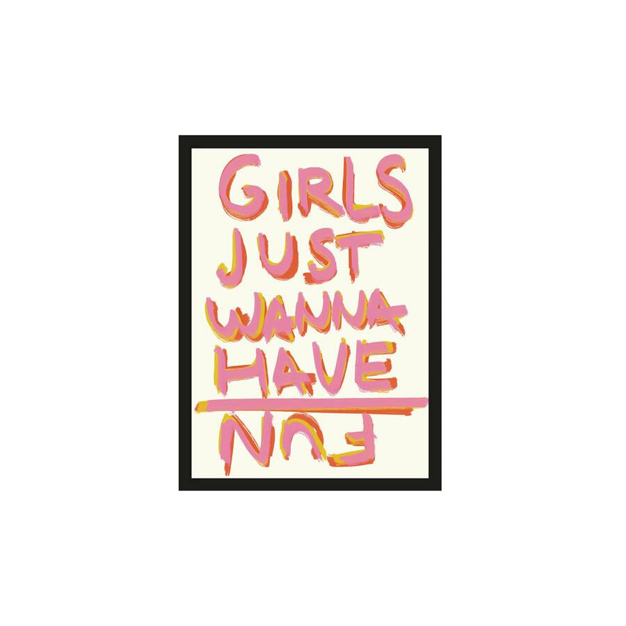 Urban Cotton Artprint P.S Written By A Girl 30 x 40cm - Beige,Roze