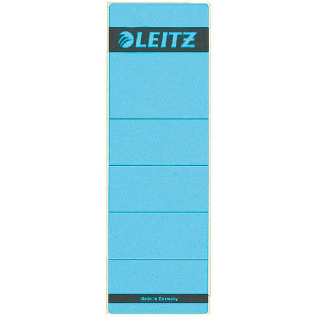 Leitz rugetiketten, zelfklevend, ft 6,1 x 19,1 cm, pak van 10 stuks, blauw