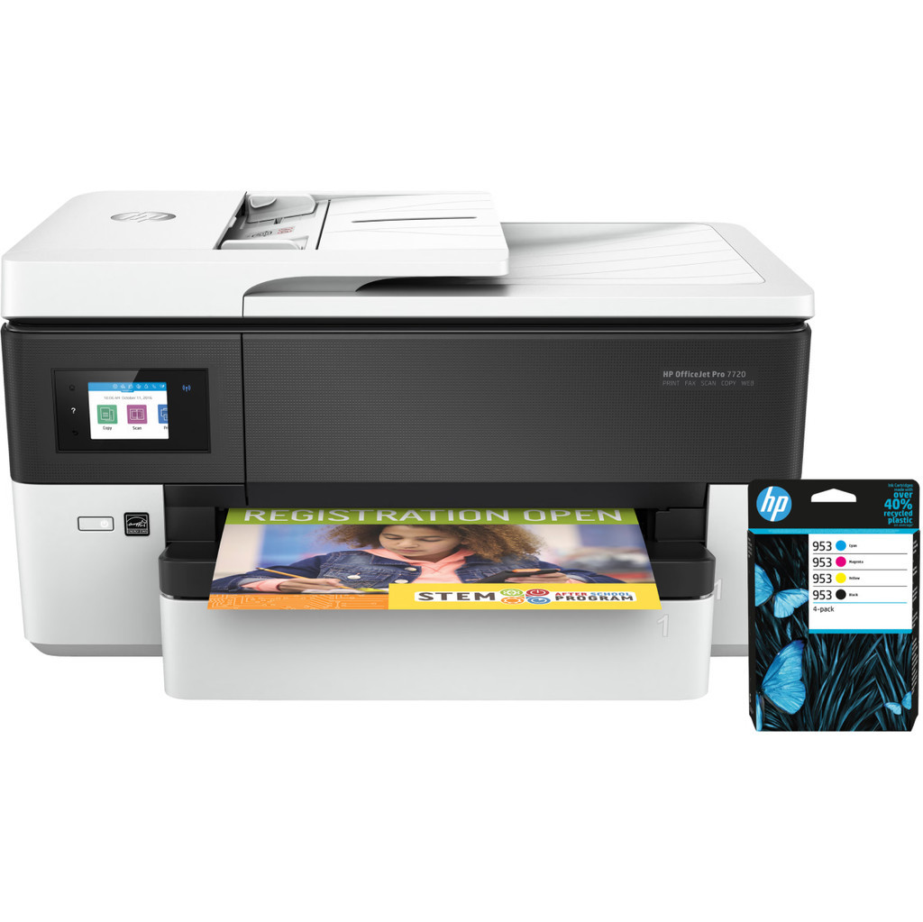 HP Officejet 7720 + 1 set extra inkt