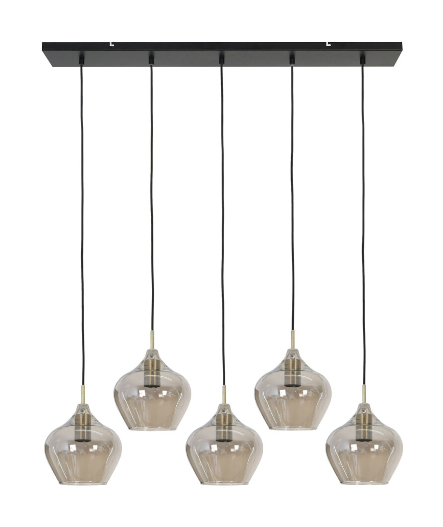 Light & Living Hanglamp Rakel - Antiek Brons / Smoke