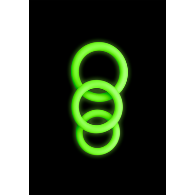 Ouch! by Shots Cockring Set - Glow in the Dark - 3 Pieces