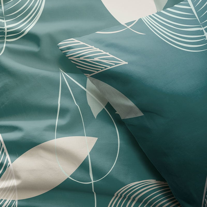 Dekbedovertrek Luna - Tweepersoons (200x220 cm) - Groen 80% polyester 20% katoen - Dessin: Natuur - Luna Bedding - Dekbed-Discounter.nl