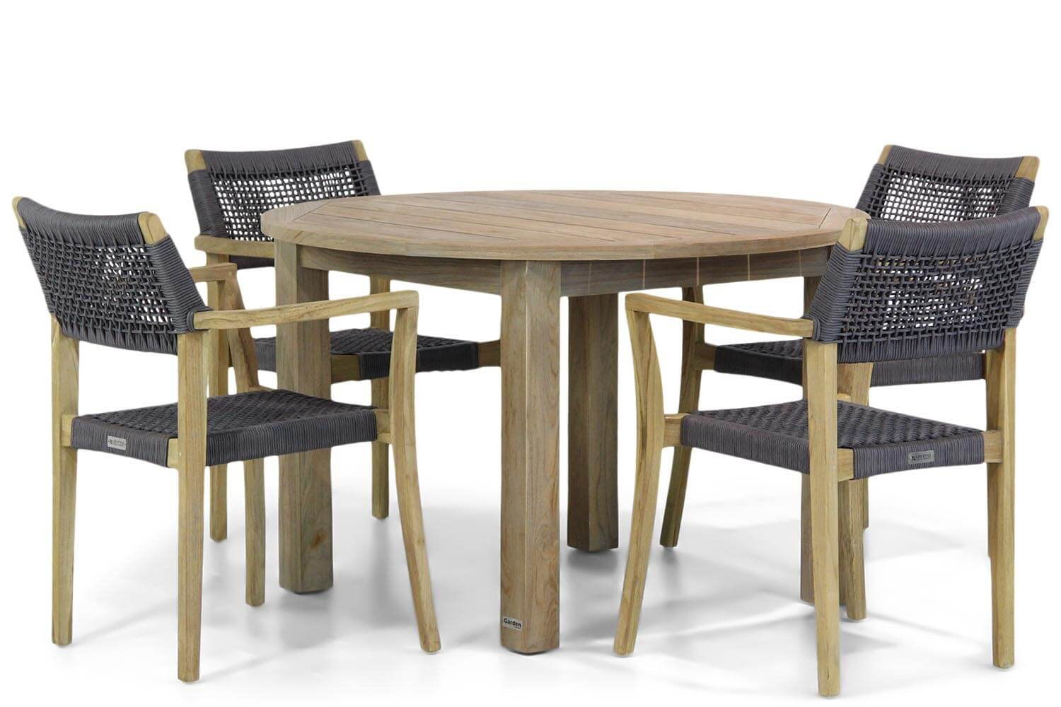 Lifestyle Dallas/Brighton 120 cm rond dining tuinset 5-delig