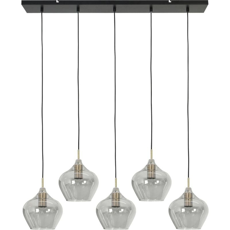 Hanglamp Rolf 5-lichts brons smoke