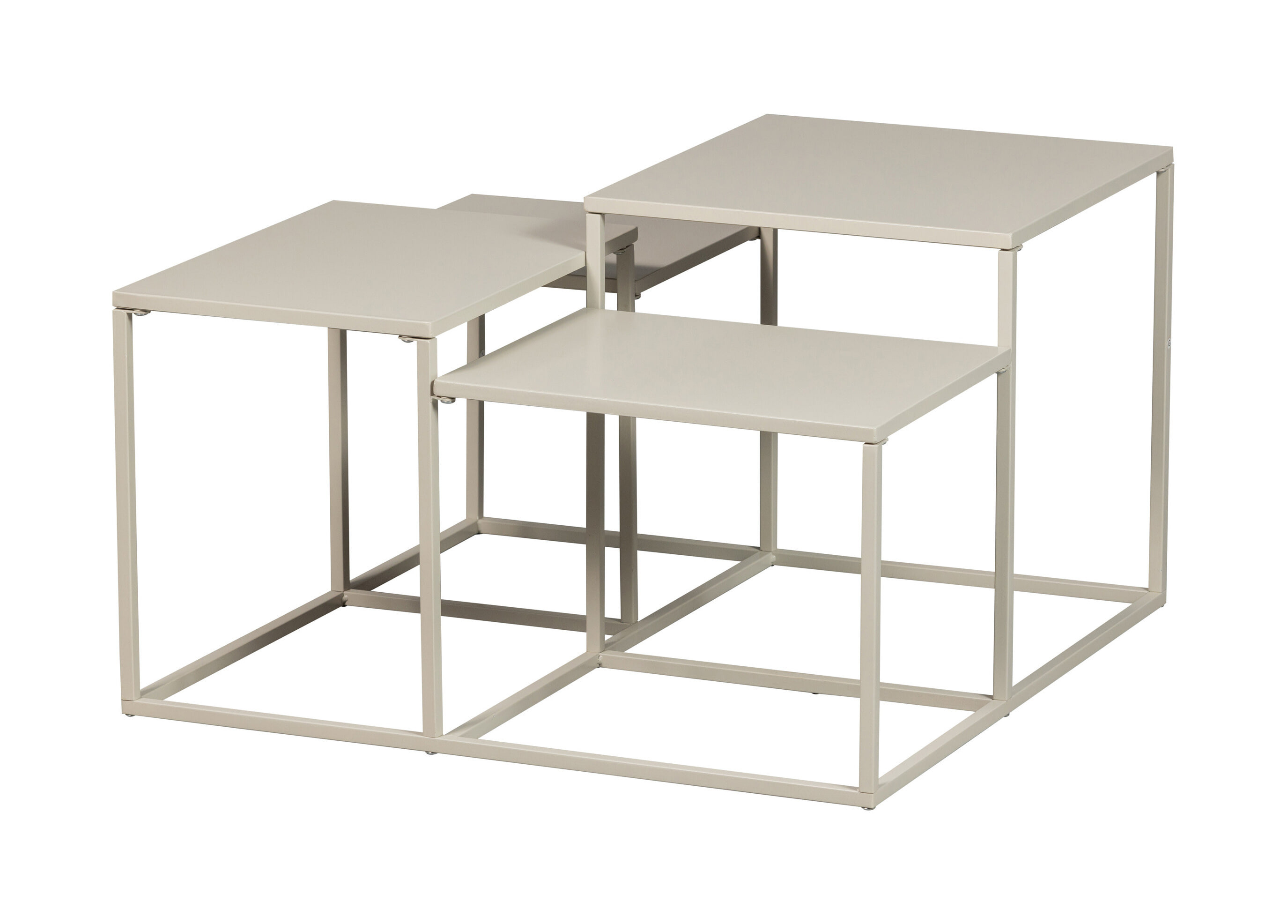 WOOOD Exclusive Salontafel Mida Metaal, 70cm - Greige - Vierkant