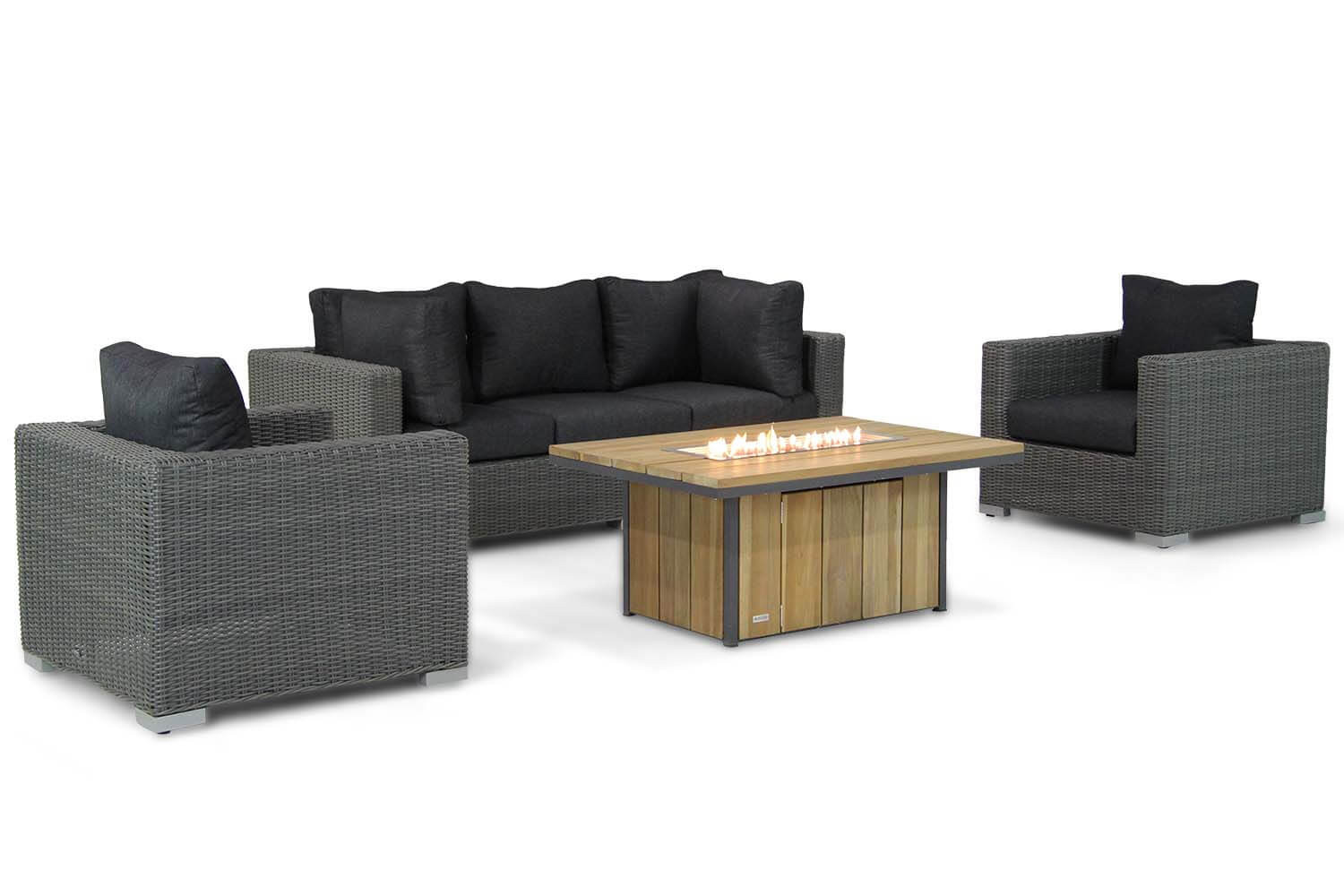 Garden Collections Toronto/Seaside 120 cm stoel-bank loungeset 4-delig